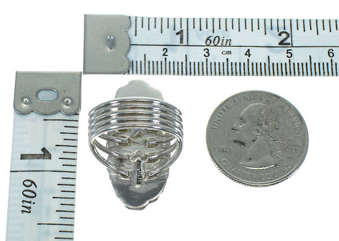 Silver Southwestern Turquoise Jewelry Ring Size 5 QX86059